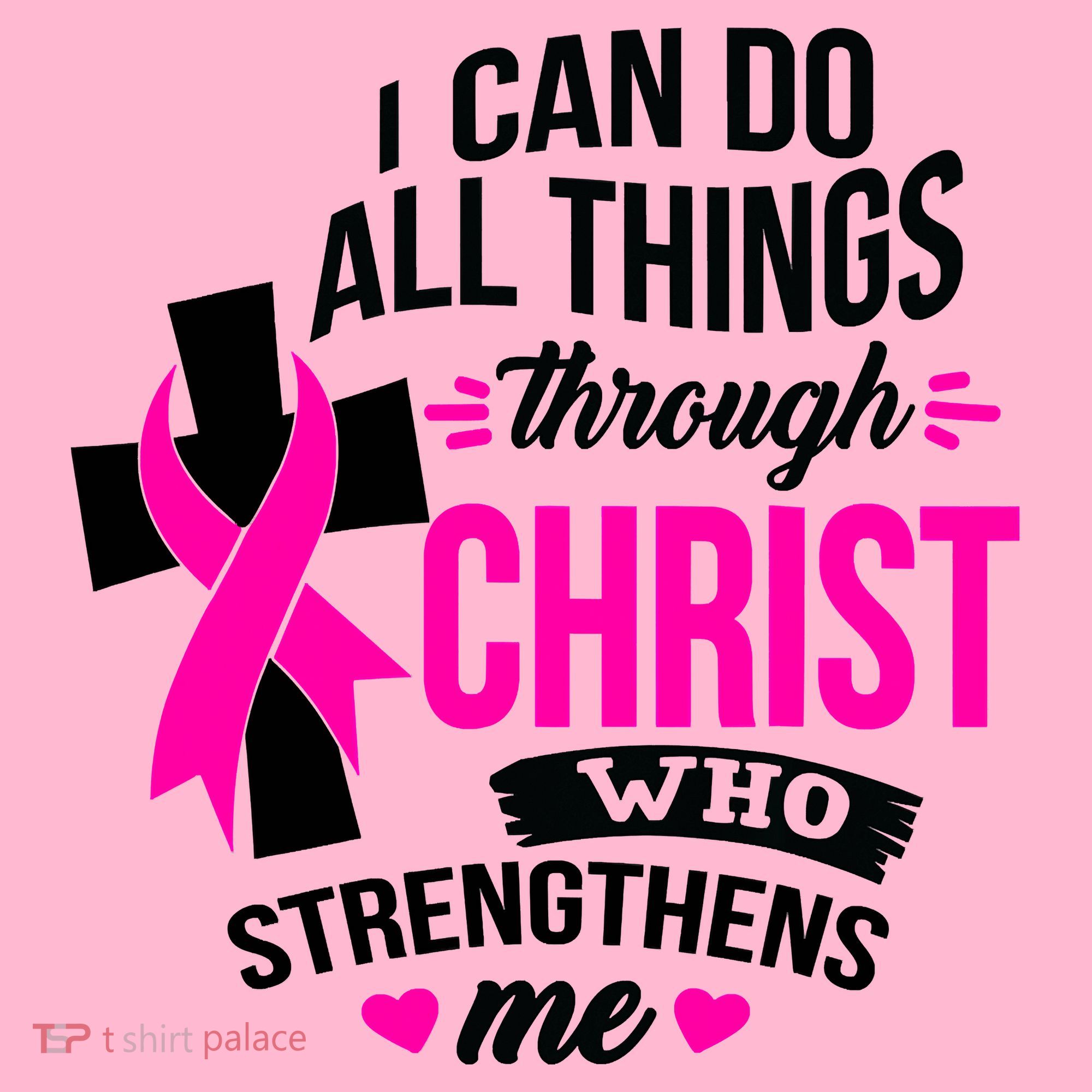 Breast Cancer I Can Do All Things Through Christ Awareness Baby Bodysuit