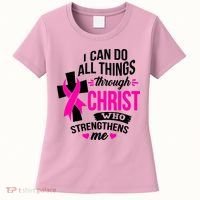 Breast Cancer I Can Do All Things Through Christ Awareness Women's T-Shirt thumb 0