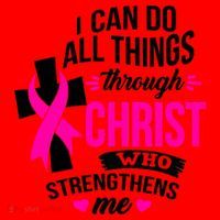 Breast Cancer I Can Do All Things Through Christ Awareness Santa Hat thumb 1
