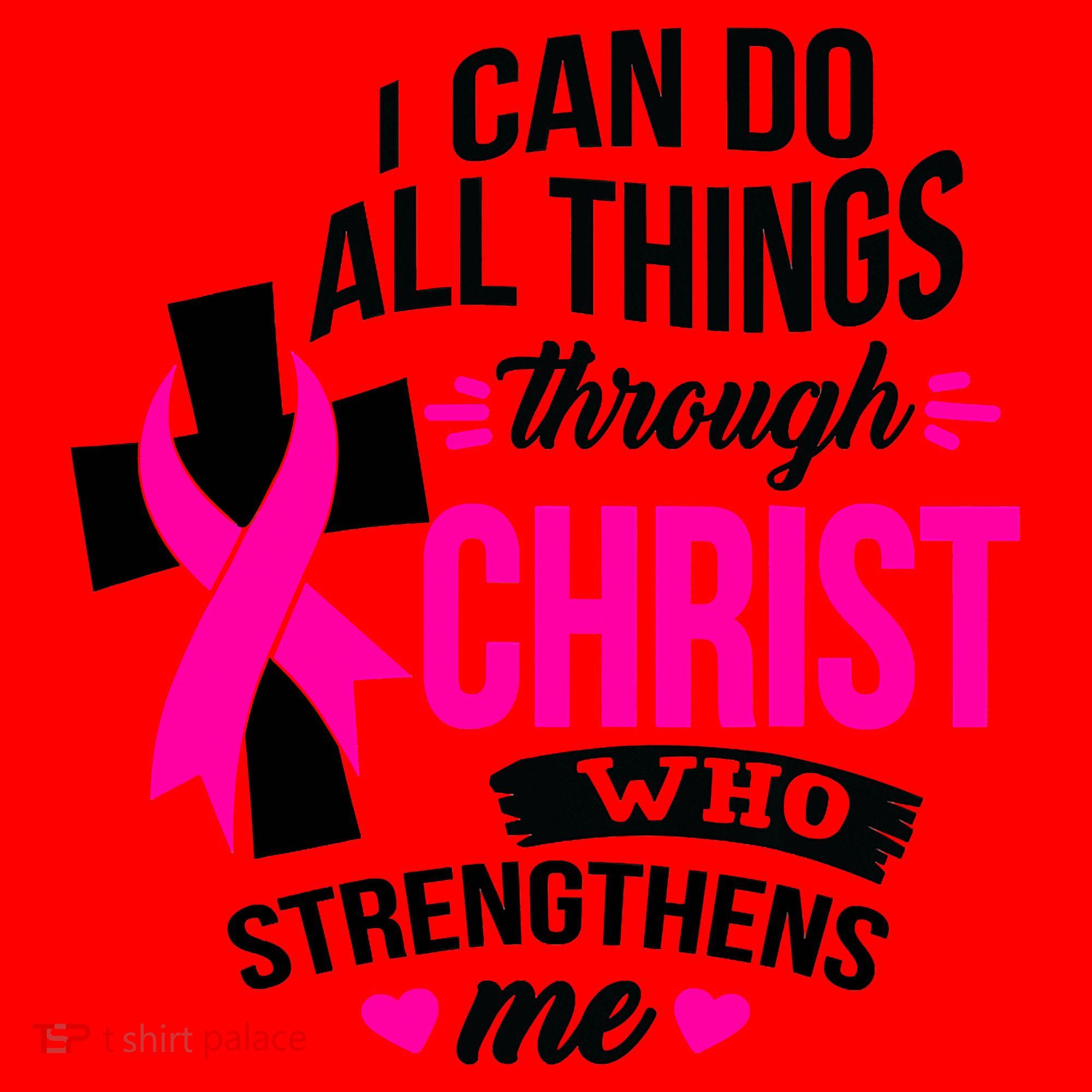 Breast Cancer I Can Do All Things Through Christ Awareness Santa Hat