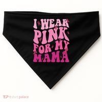 Breast Cancer I Wear Pink For My Mama USA-Made Doggie Bandana thumb 0