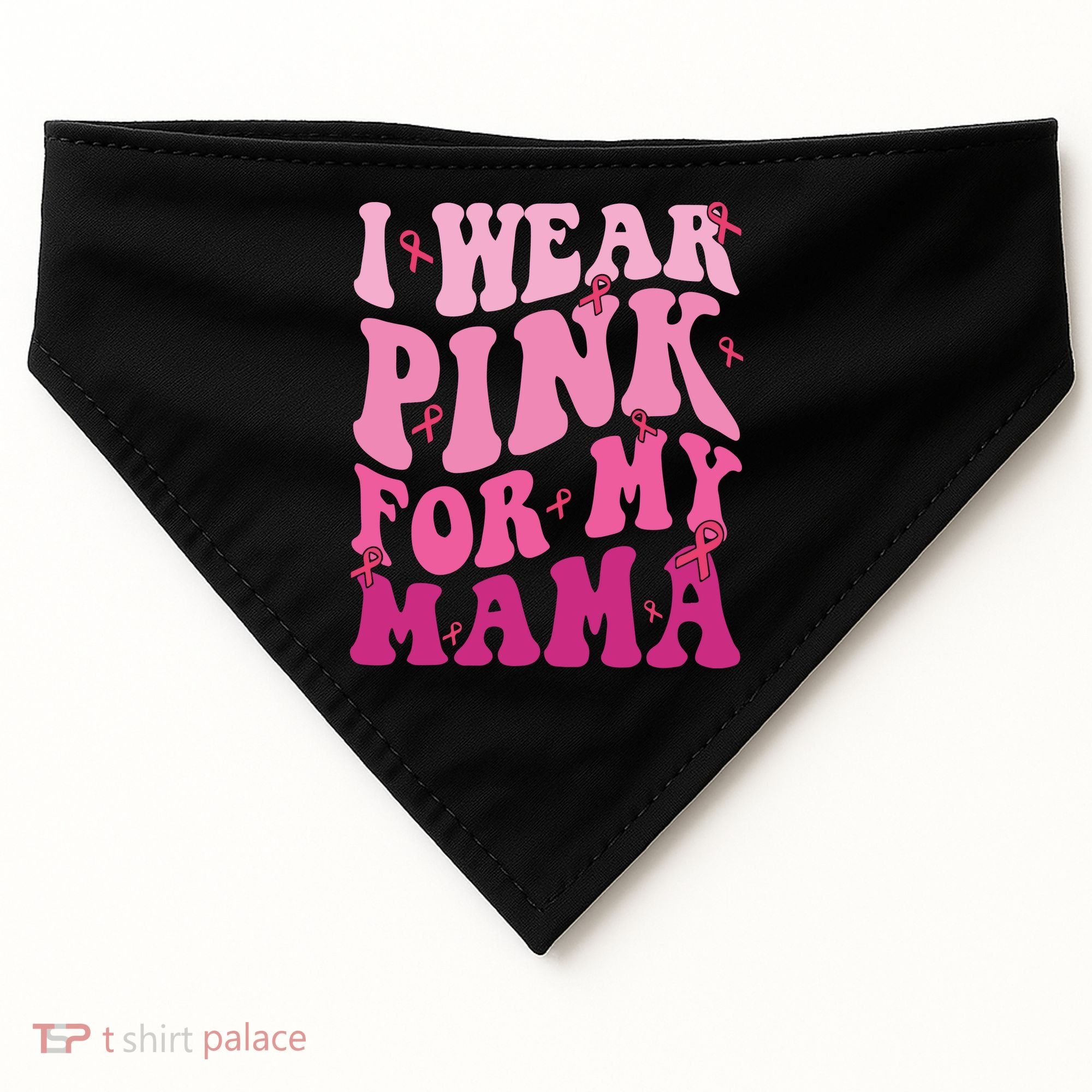 Breast Cancer I Wear Pink For My Mama USA-Made Doggie Bandana