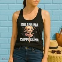 Ballerina Cappuccina - Italian Brainrot Meme Women's Tank Top thumb 2