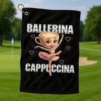 Ballerina Cappuccina - Italian Brainrot Meme Golf Towel thumb 1