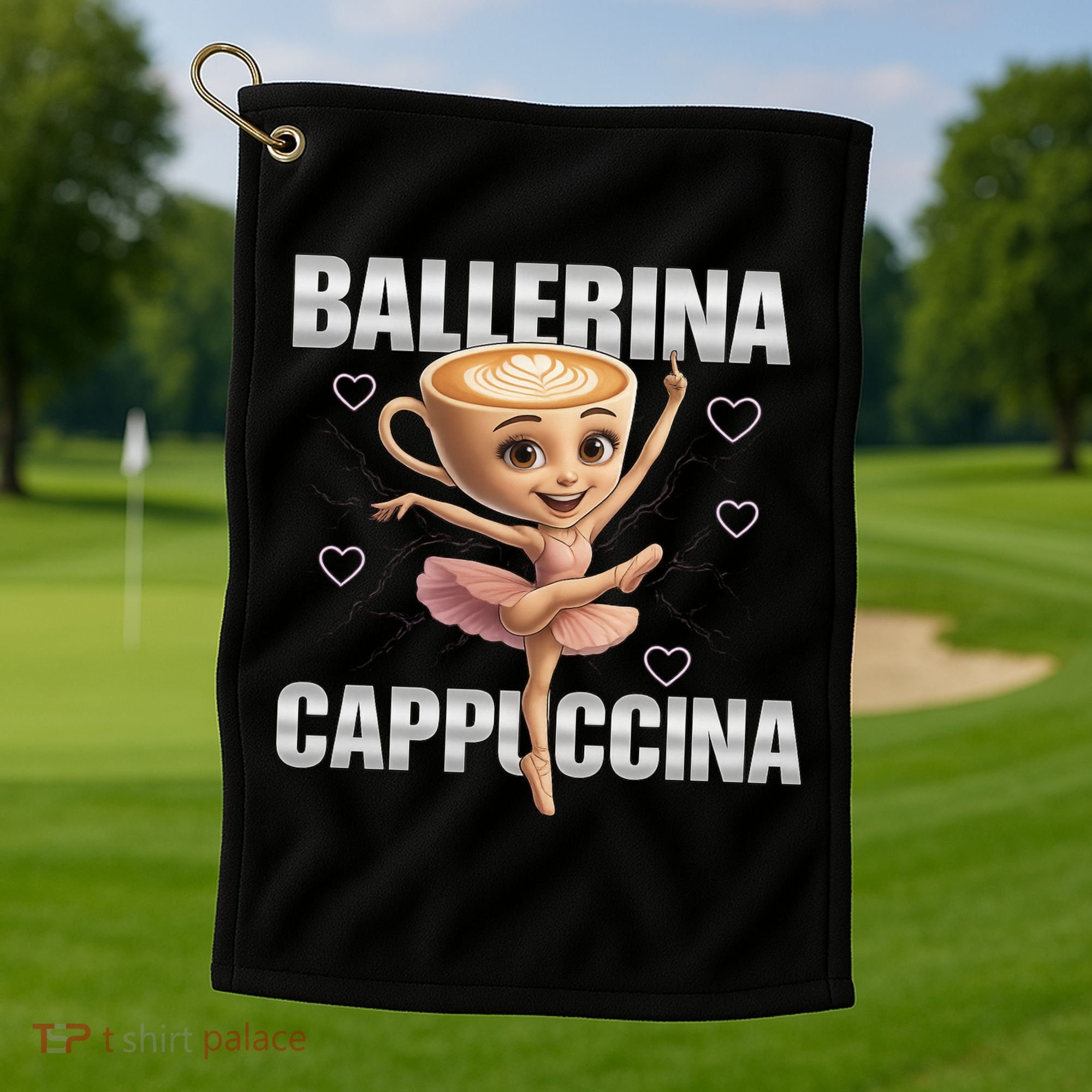 Ballerina Cappuccina - Italian Brainrot Meme Golf Towel