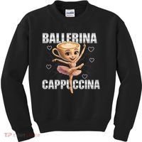 Ballerina Cappuccina - Italian Brainrot Meme Kids Sweatshirt thumb 0