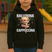 Ballerina Cappuccina - Italian Brainrot Meme Kids Hoodie thumb 3