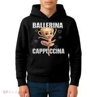Ballerina Cappuccina - Italian Brainrot Meme Kids Hoodie thumb 4