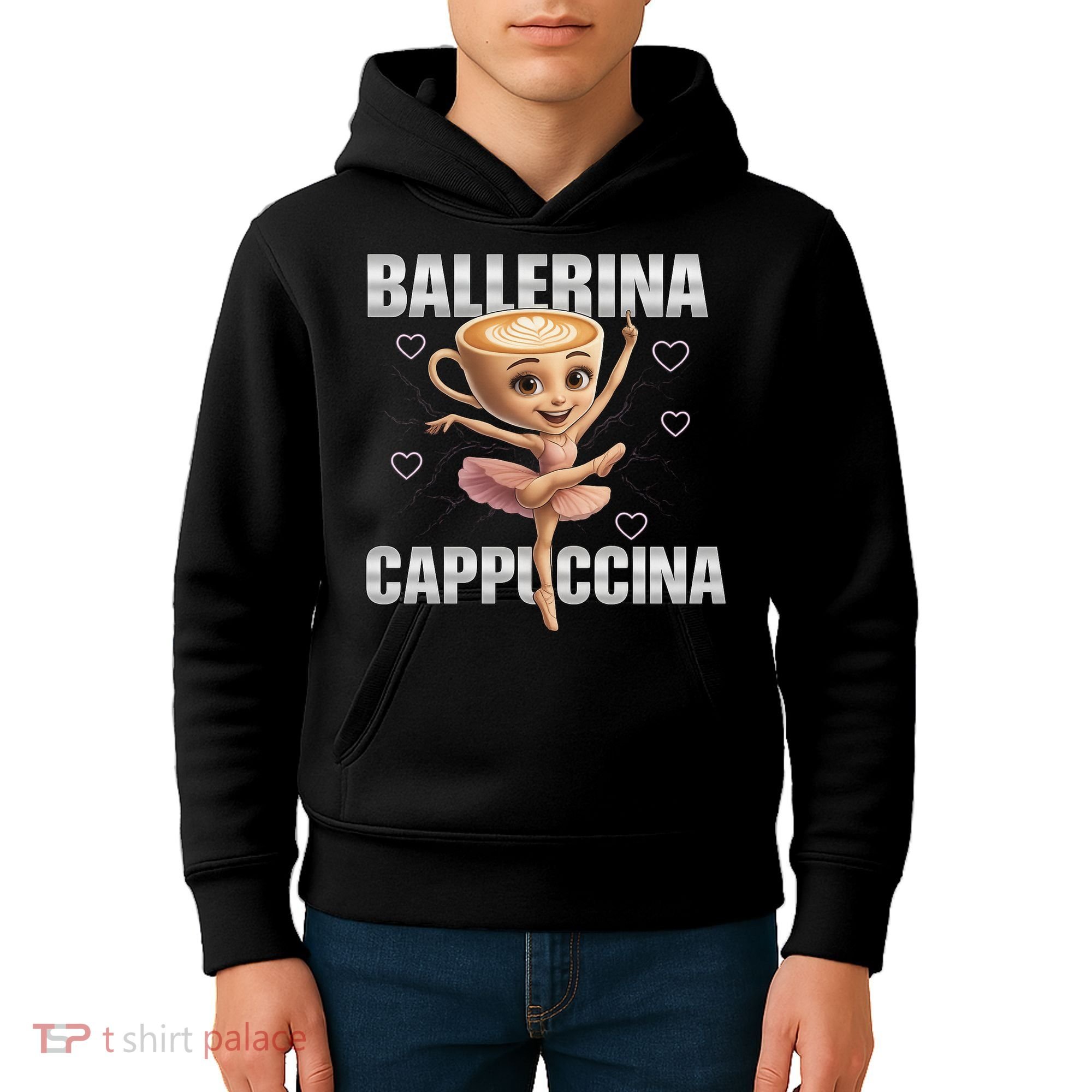 Ballerina Cappuccina - Italian Brainrot Meme Kids Hoodie