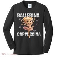 Ballerina Cappuccina - Italian Brainrot Meme Kids Long Sleeve Shirt thumb 0