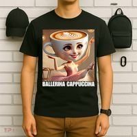 Ballerina Cappuccina - Italian Brainrot Meme  T-Shirt thumb 6