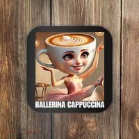 Ballerina Cappuccina - Italian Brainrot Meme  Coaster thumb 0