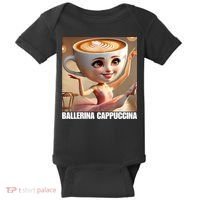 Ballerina Cappuccina - Italian Brainrot Meme  Baby Bodysuit thumb 0