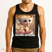 Ballerina Cappuccina - Italian Brainrot Meme  Tank Top thumb 3