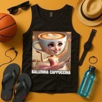 Ballerina Cappuccina - Italian Brainrot Meme  Tank Top thumb 4