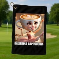 Ballerina Cappuccina - Italian Brainrot Meme  Golf Towel thumb 1