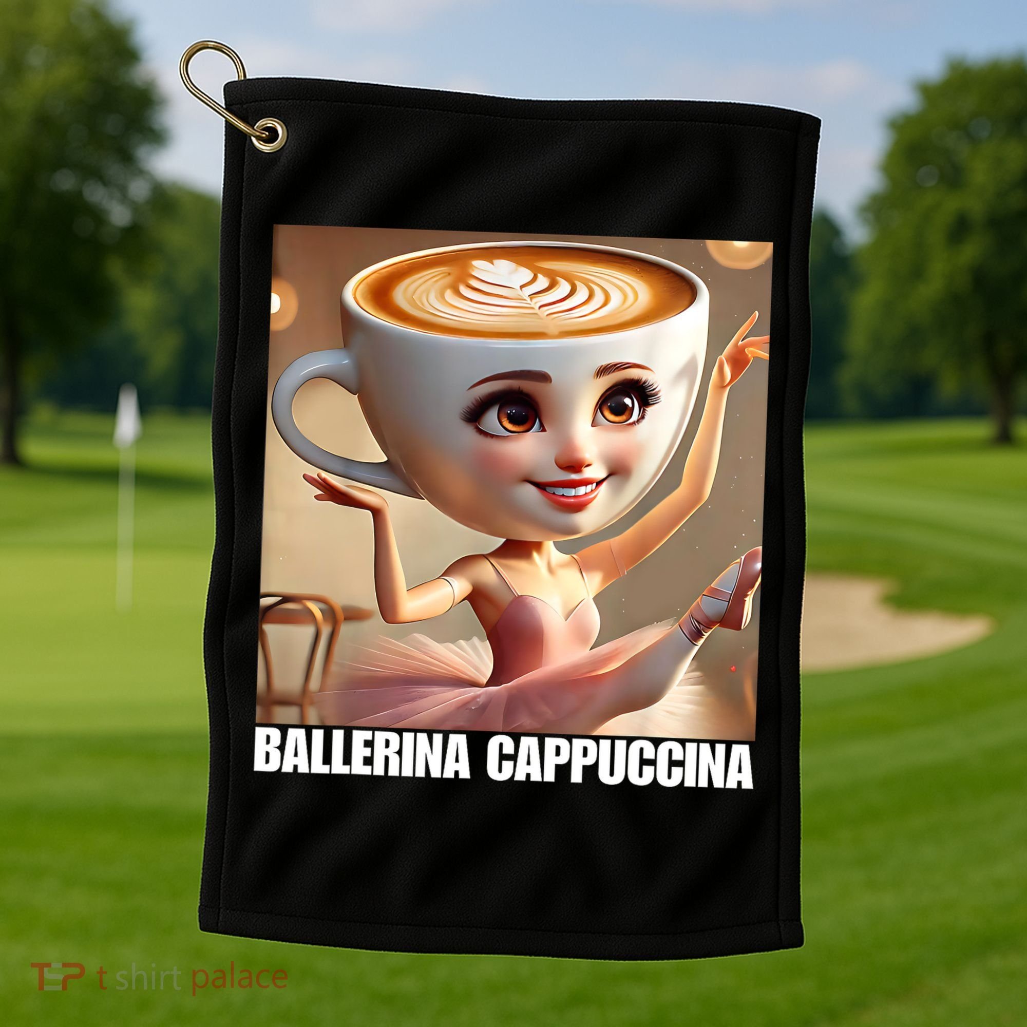 Ballerina Cappuccina - Italian Brainrot Meme  Golf Towel