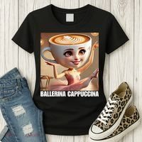 Ballerina Cappuccina - Italian Brainrot Meme  Women's T-Shirt thumb 3