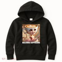 Ballerina Cappuccina - Italian Brainrot Meme  Kids Hoodie thumb 0