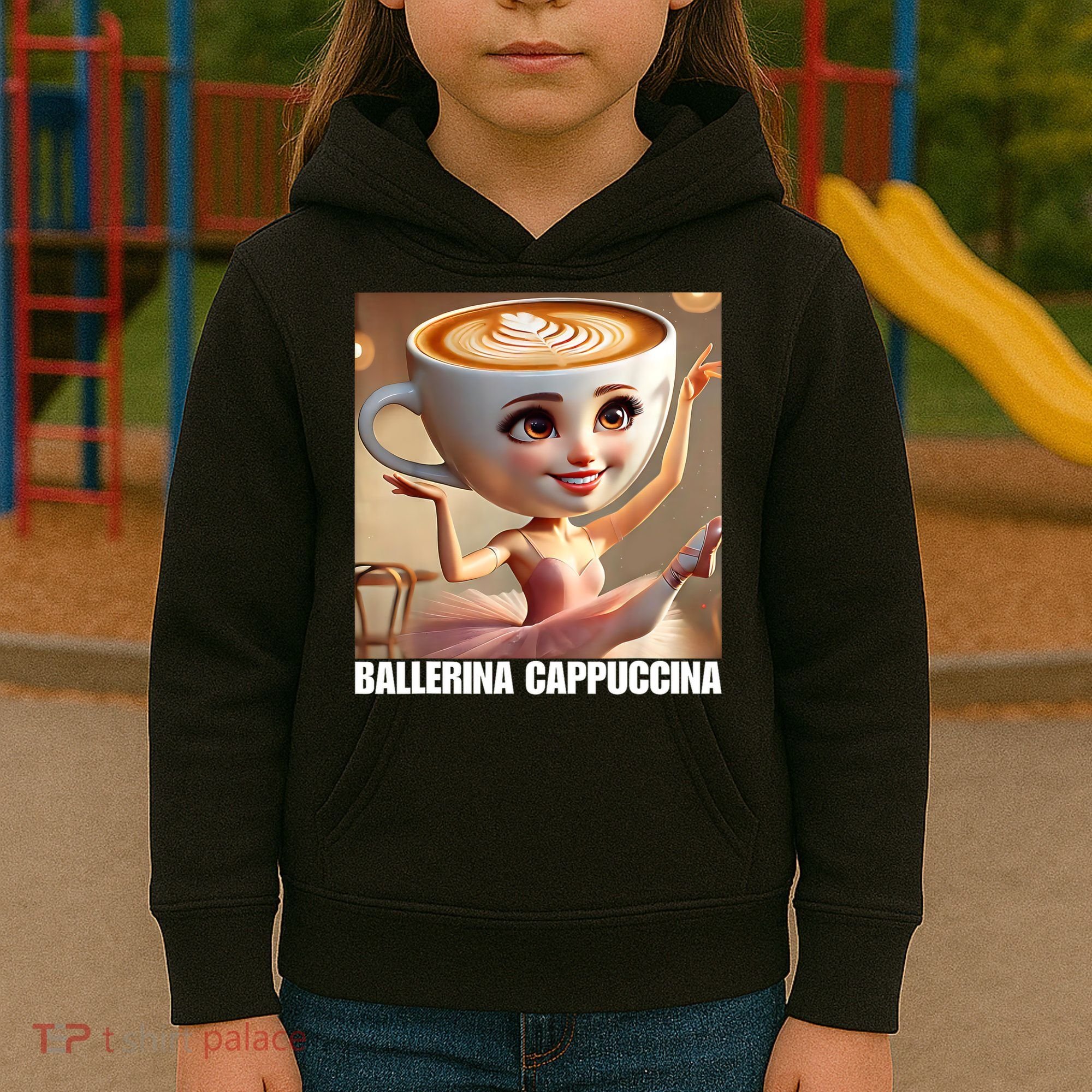 Ballerina Cappuccina - Italian Brainrot Meme  Kids Hoodie