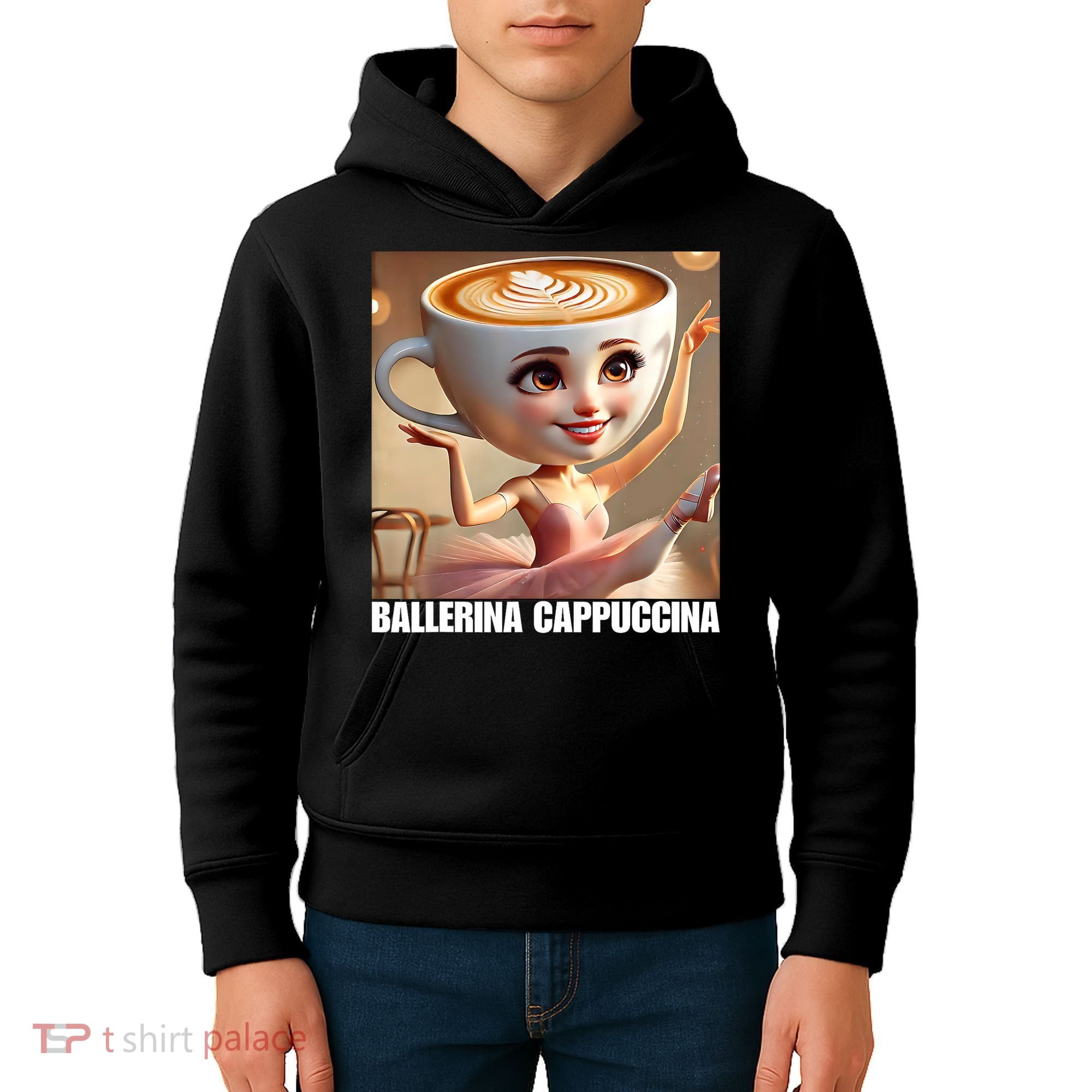 Ballerina Cappuccina - Italian Brainrot Meme  Kids Hoodie