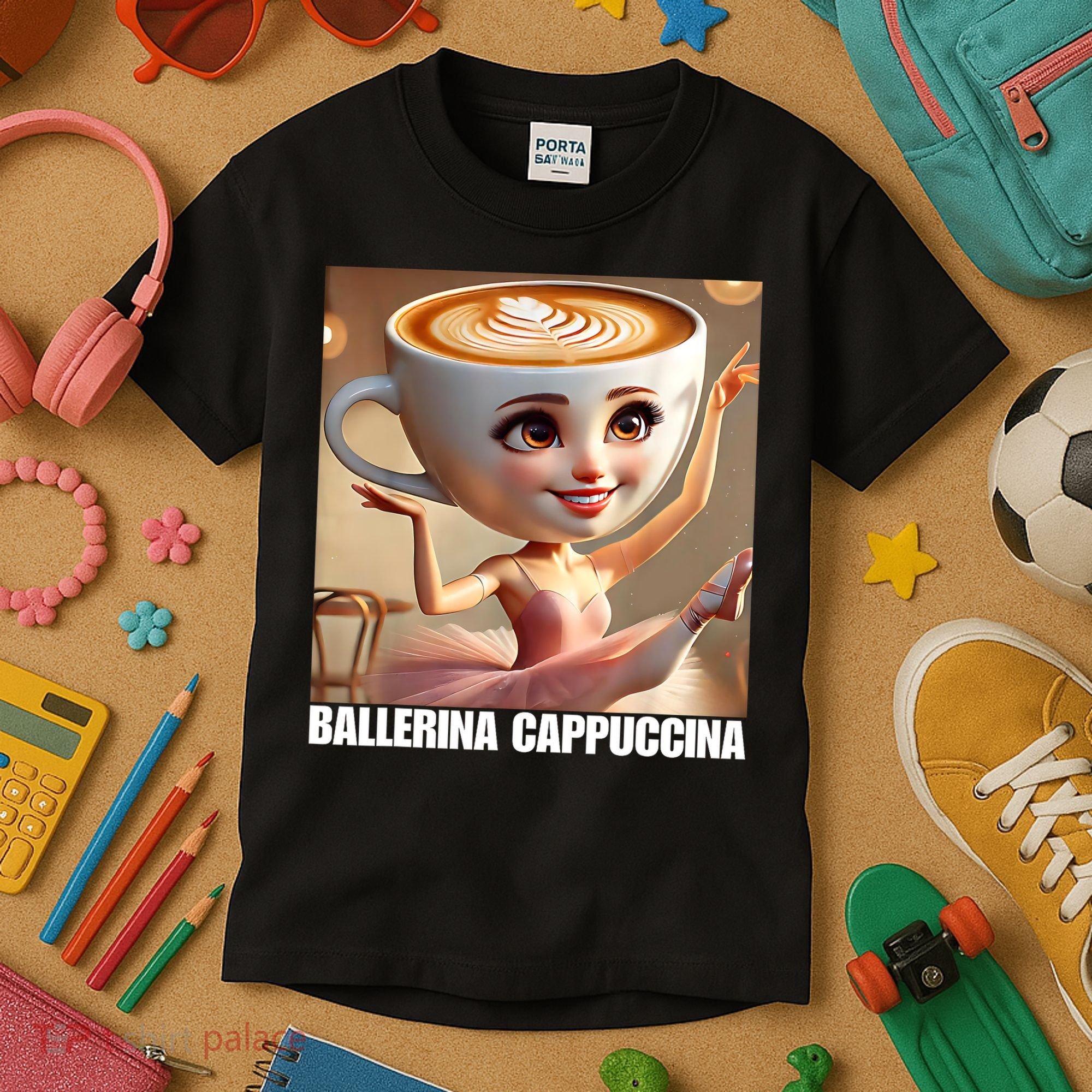 Ballerina Cappuccina - Italian Brainrot Meme  Kids T-Shirt
