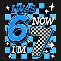 Blue Checkered I Was 6 Now I'm 7 67 Birthday Boy Backpack thumb 2