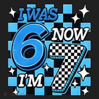Blue Checkered I Was 6 Now I'm 7 67 Birthday Boy Tumbler thumb 3