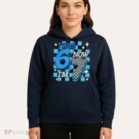 Blue Checkered I Was 6 Now I'm 7 67 Birthday Boy Hoodie thumb 5