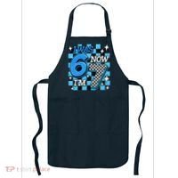 Blue Checkered I Was 6 Now I'm 7 67 Birthday Boy Apron thumb 0