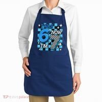 Blue Checkered I Was 6 Now I'm 7 67 Birthday Boy Apron thumb 2