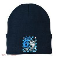 Blue Checkered I Was 6 Now I'm 7 67 Birthday Boy Beanie thumb 0