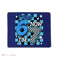 Blue Checkered I Was 6 Now I'm 7 67 Birthday Boy Mousepad thumb 0