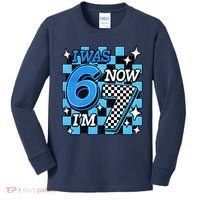Blue Checkered I Was 6 Now I'm 7 67 Birthday Boy Kids Long Sleeve Shirt thumb 0