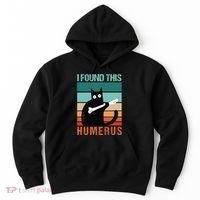 Black Cat I Found This Humerus Cat Joke Hoodie thumb 0