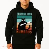 Black Cat I Found This Humerus Cat Joke Hoodie thumb 2