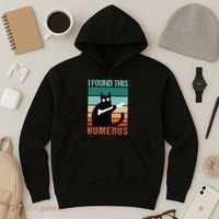 Black Cat I Found This Humerus Cat Joke Hoodie thumb 3