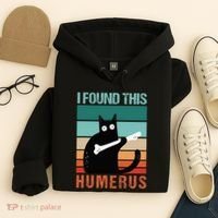 Black Cat I Found This Humerus Cat Joke Hoodie thumb 4