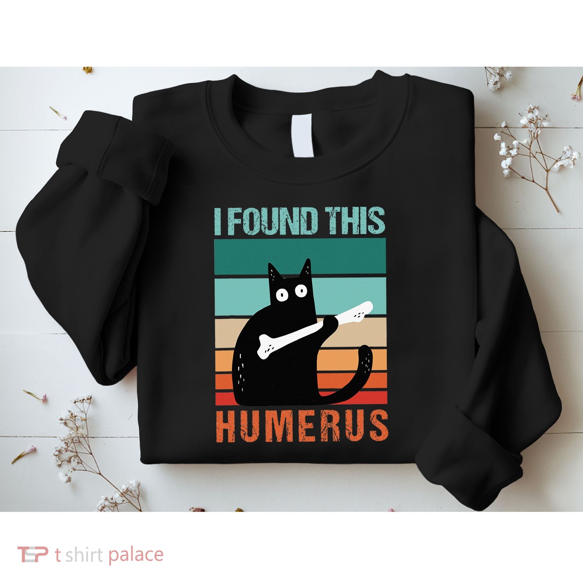Black Cat I Found This Humerus Cat Joke Sweatshirt