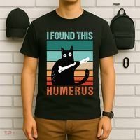 Black Cat I Found This Humerus Cat Joke T-Shirt thumb 6
