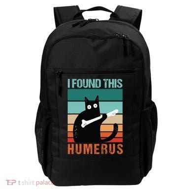 Black Cat I Found This Humerus Cat Joke Backpack