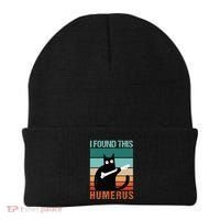 Black Cat I Found This Humerus Cat Joke Beanie thumb 0