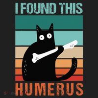 Black Cat I Found This Humerus Cat Joke Beanie thumb 2