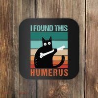 Black Cat I Found This Humerus Cat Joke Coaster thumb 0