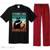 Black Cat I Found This Humerus Cat Joke Pajama Set thumb 0