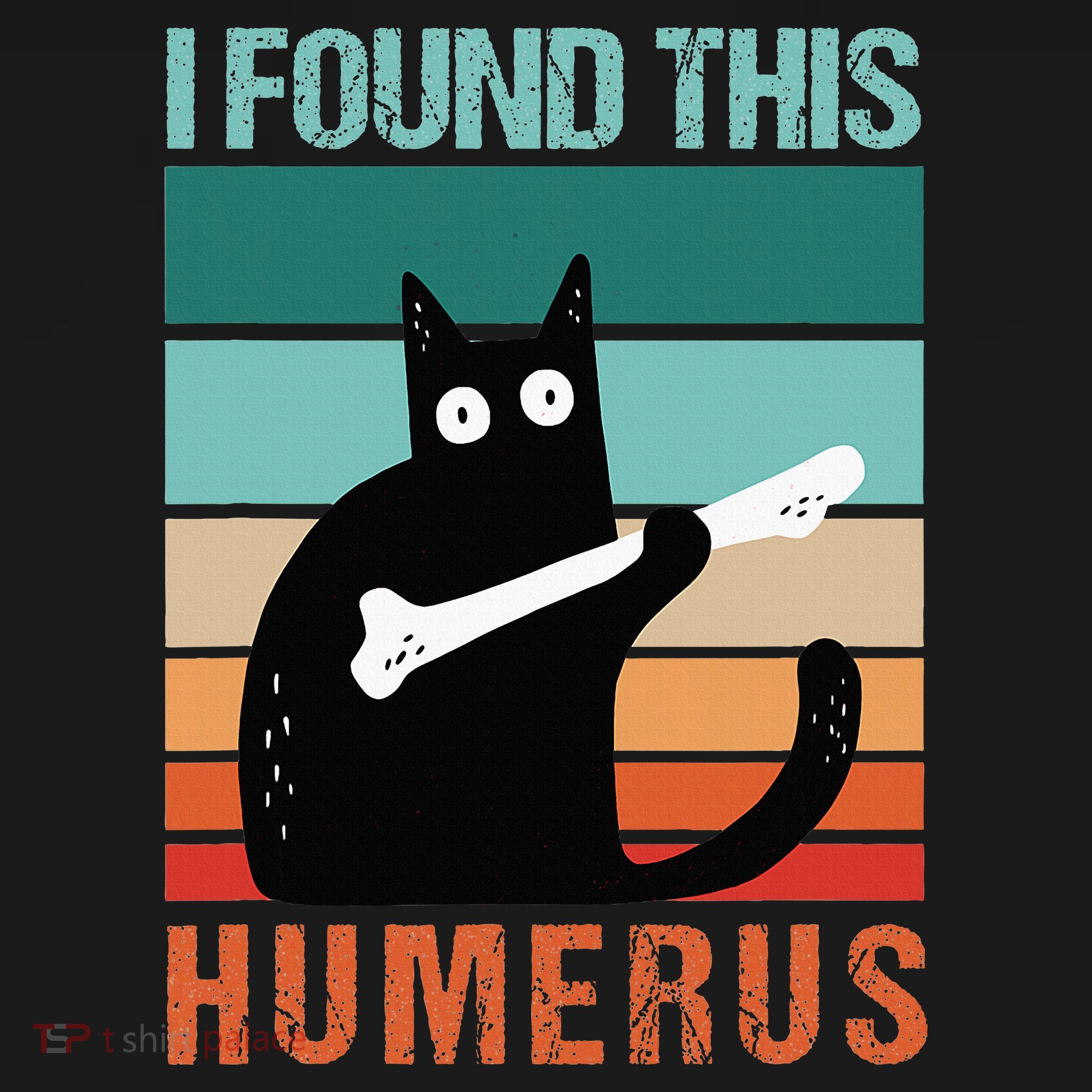 Black Cat I Found This Humerus Cat Joke Pajama Set
