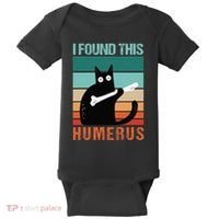Black Cat I Found This Humerus Cat Joke Baby Bodysuit thumb 0