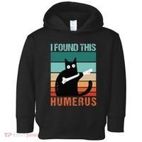 Black Cat I Found This Humerus Cat Joke Toddler Hoodie thumb 0