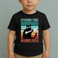 Black Cat I Found This Humerus Cat Joke Toddler T-Shirt thumb 2