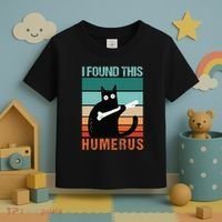 Black Cat I Found This Humerus Cat Joke Toddler T-Shirt thumb 3